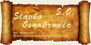 Slavko Osmokrović vizit kartica